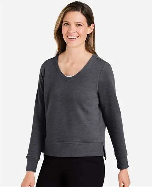Devon & Jones Dg482w Women’s New Classicsâ Charleston Pullover - Black Melange