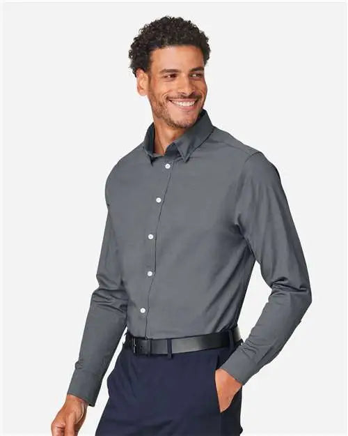 Devon & Jones Dg505 Men's Crownlux PerformanceÂ® Spencer Poplin Dress Shirt - Graphite Melange