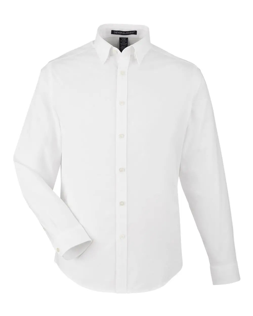 Devon & Jones Dg505 Men’s Crownlux Performanceâ Spencer Poplin Dress Shirt - White