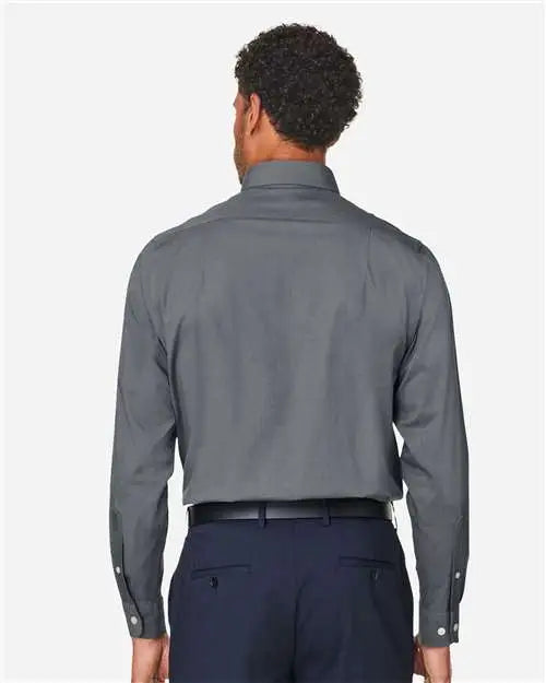 Devon & Jones Dg505 Men’s Crownlux Performanceâ Spencer Poplin Dress Shirt - Graphite Melange
