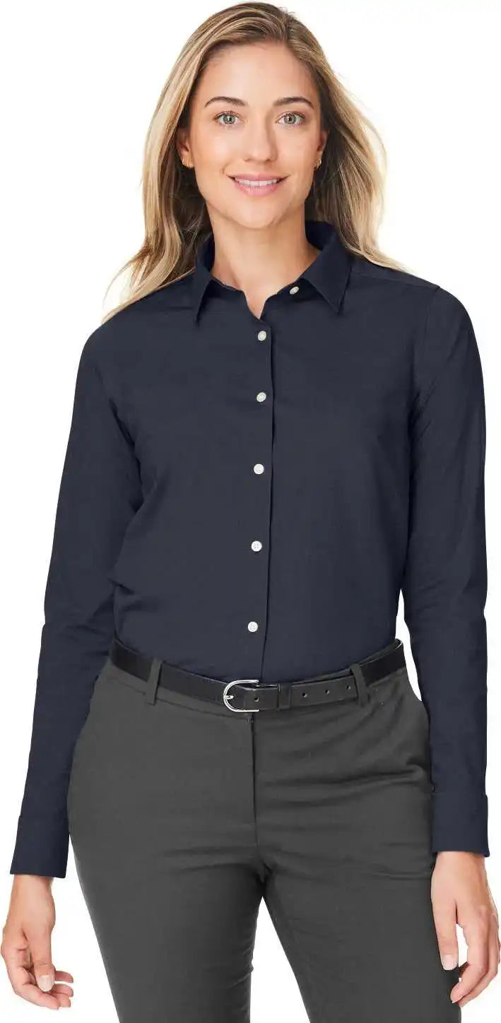 Devon & Jones Dg505w Crownlux Performance Ladies’ Spencer Poplin Shirt - Navy Melange