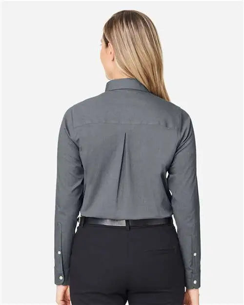 Devon & Jones Dg505w Women's Crownlux PerformanceÂ® Spencer Poplin Dress Shirt - Graphite Melange