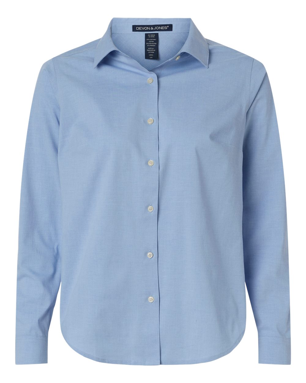 Devon & Jones Dg505w Women’s Crownlux Performance Spencer Poplin Dress Shirt - Light Blue Melange