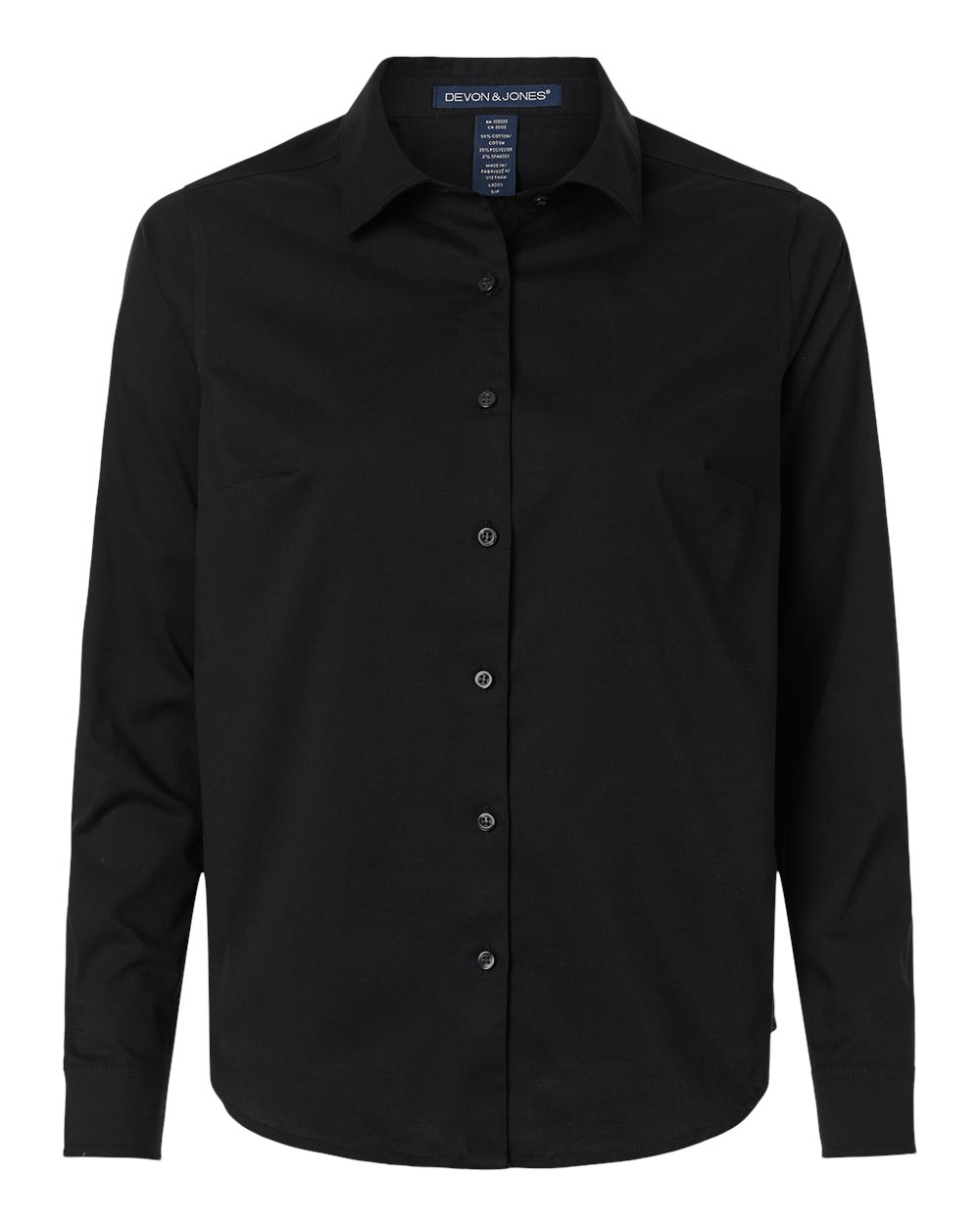 Devon & Jones Dg505w Women’s Crownlux Performance Spencer Poplin Dress Shirt - Black