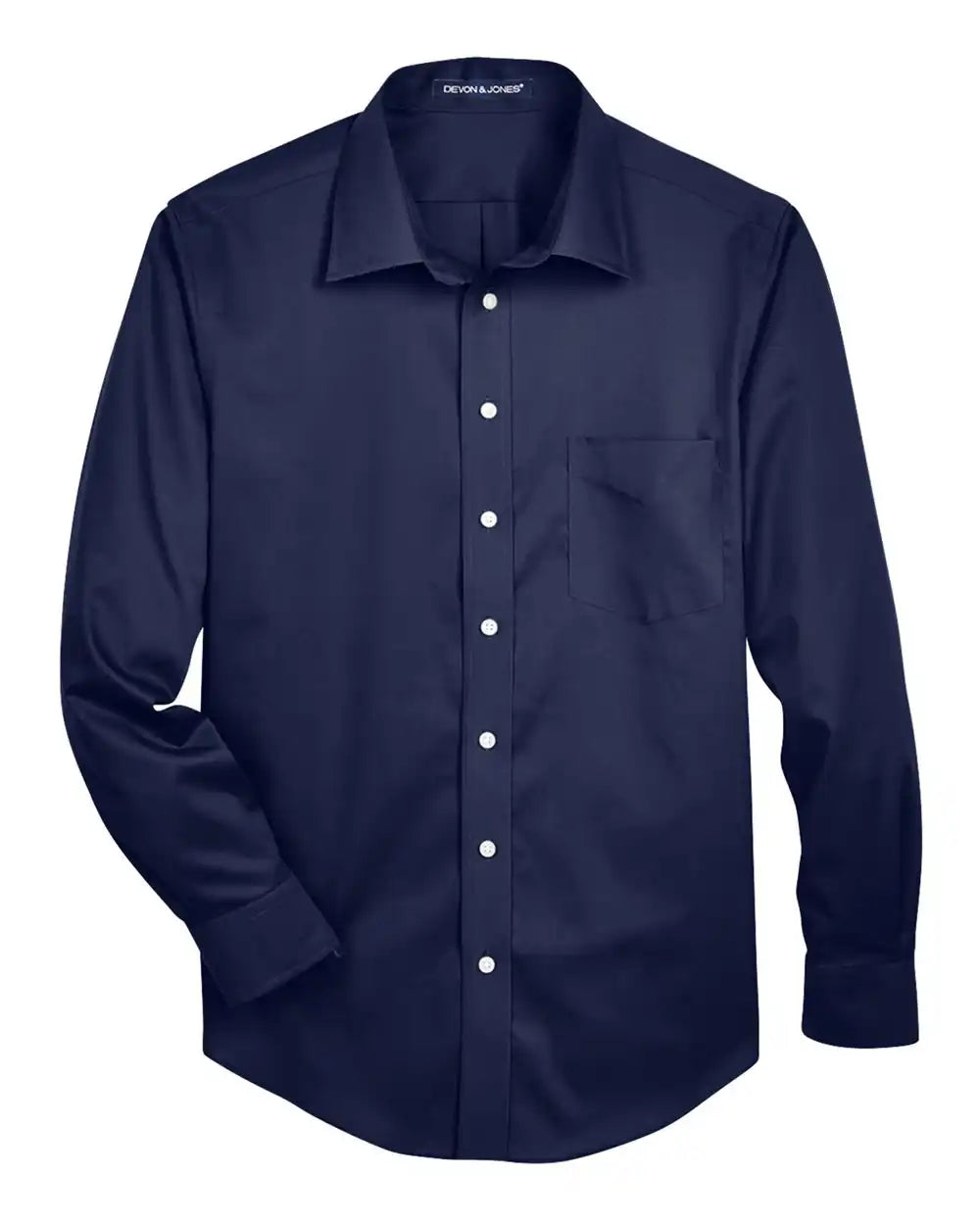Devon & Jones Dg530t Men’s Crown Collection® Tall Solid Stretch Twill Woven Dress Shirt - Navy - Xlt