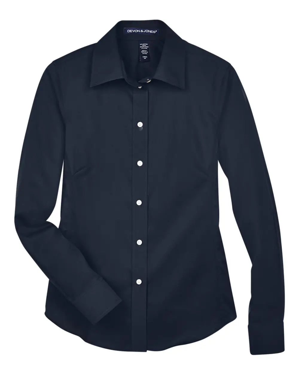 Devon & Jones Dg530w Women’s Crown Collection Solid Stretch Twill Woven Dress Shirt - Navy
