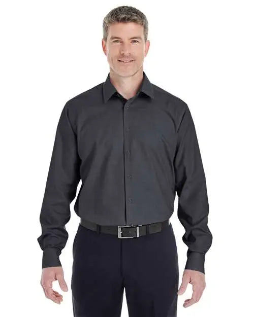 Devon & Jones Dg532 Men's Crown Collection Royal Dobby Dress Shirt - Black - Adult s