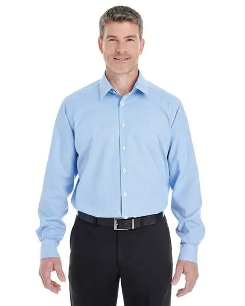 Devon & Jones Dg532 Men’s Crown Collection Royal Dobby Dress Shirt - French Blue