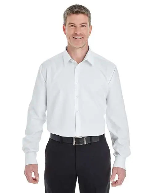 Devon & Jones Dg532 Men’s Crown Collection Royal Dobby Dress Shirt - White