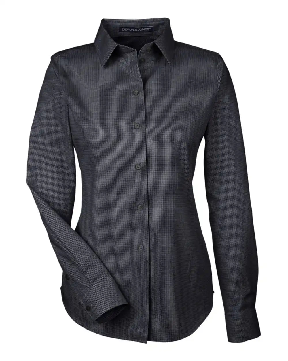 Devon &amp; Jones Dg532w Women’s Crown Collection® Royal Dobby Woven Dress Shirt - Black - Xs
