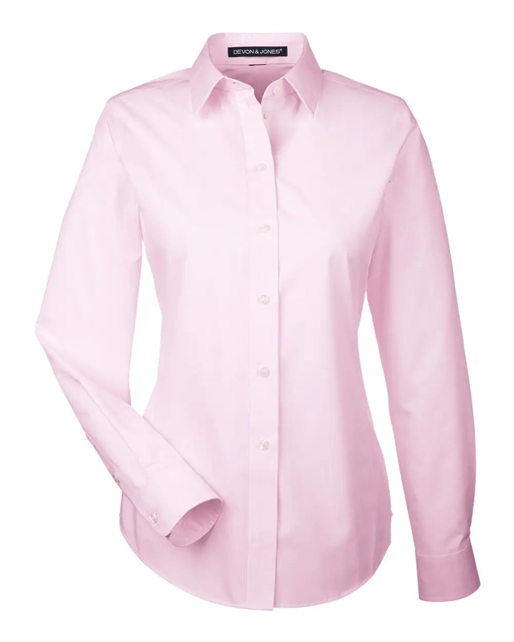 Devon & Jones Dg534w Women's Crown Collection Striped Woven Dress Shirt - Pink White - Pink/ / Ladies Xs