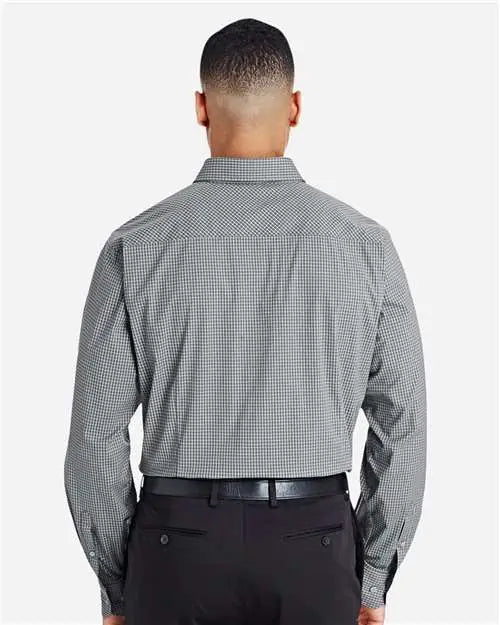 Devon & Jones Dg535 Men’s Crownlux Performanceâ Tonal Mini Check Woven Dress Shirt - Graphite