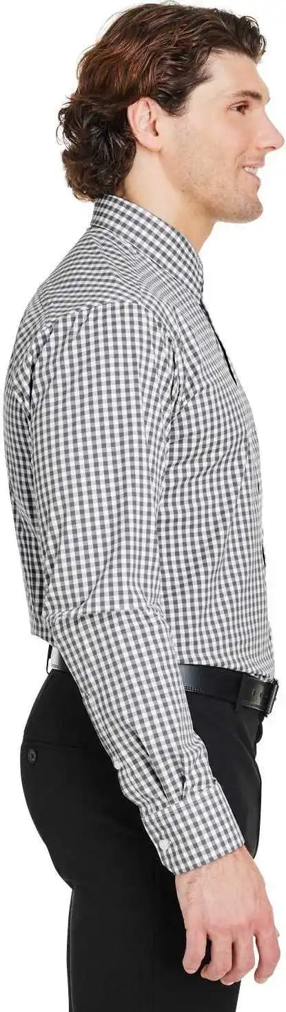 Devon & Jones Dg536 Crownlux Performance Men’s Gingham Shirt - Graphite