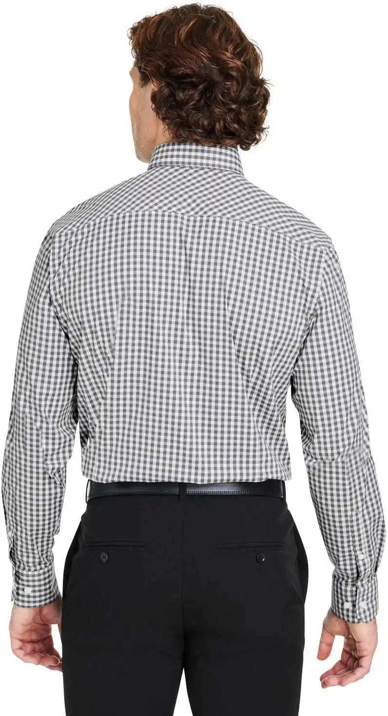 Devon & Jones Dg536 Crownlux Performance Men’s Gingham Shirt Graphite