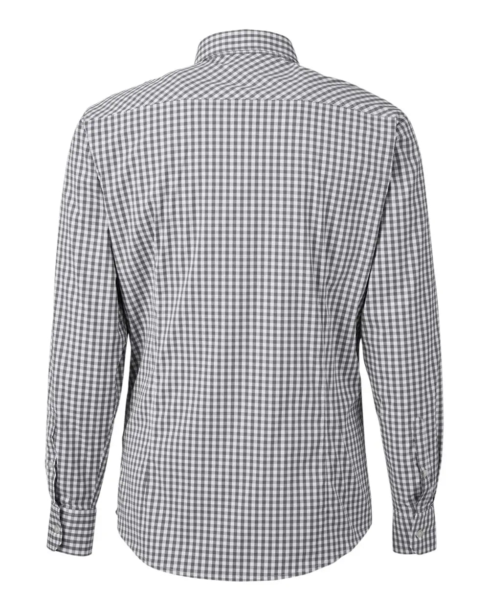Devon & Jones Dg536 Men’s Crownlux Performanceâ Gingham Dress Shirt - Graphite White