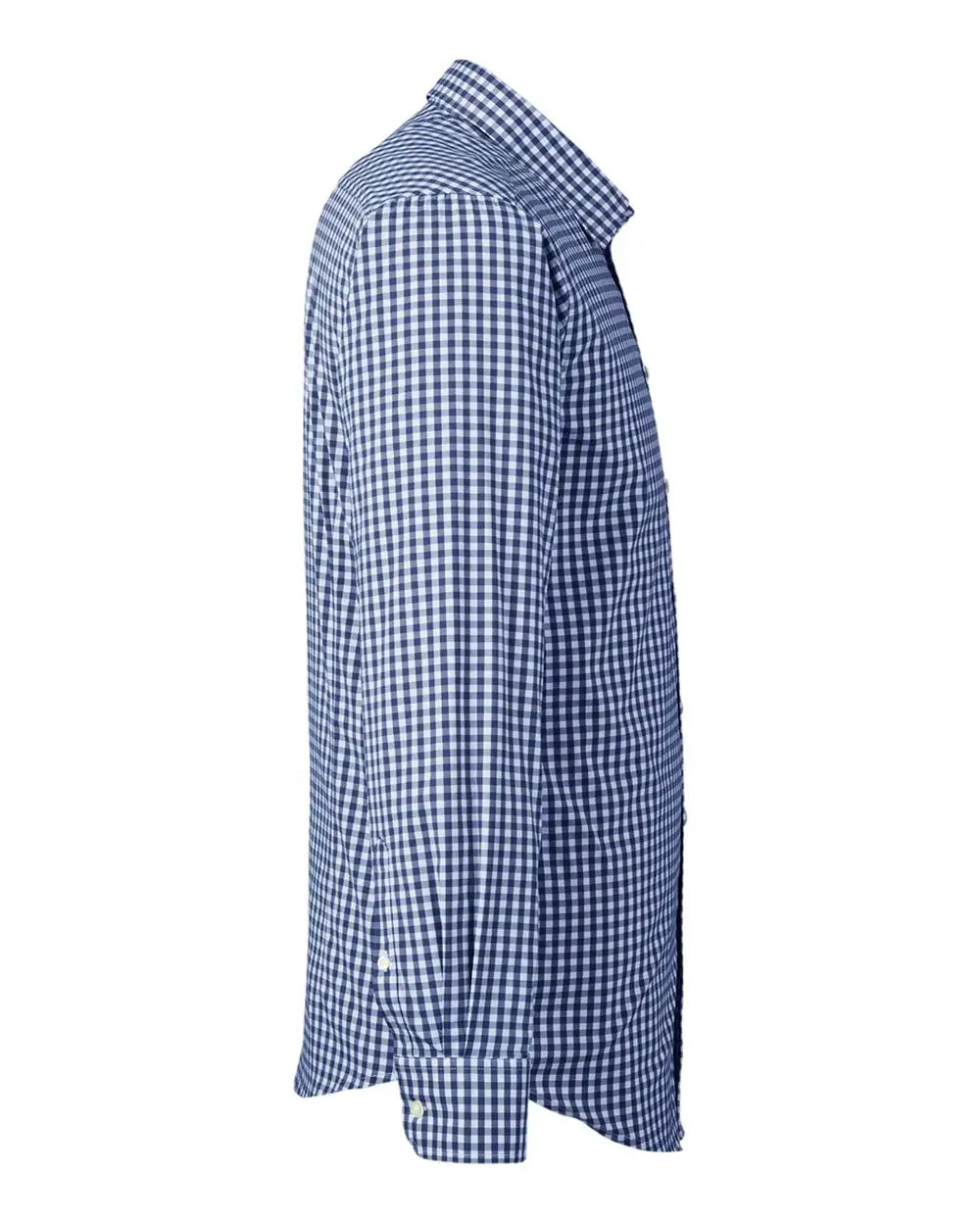 Devon & Jones Dg536 Men’s Crownlux Performanceâ Gingham Dress Shirt - Navy White