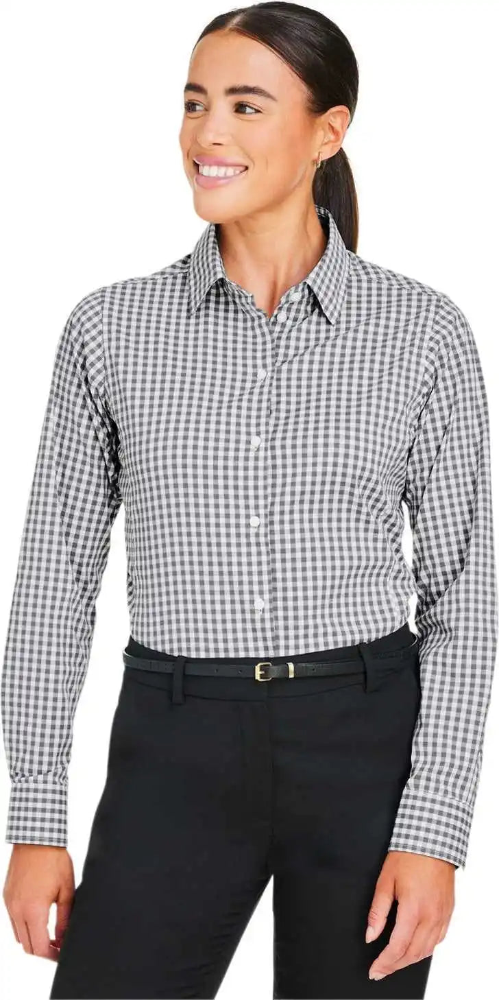 Devon & Jones Dg536w Crownlux Performance Ladies’ Gingham Shirt Graphite