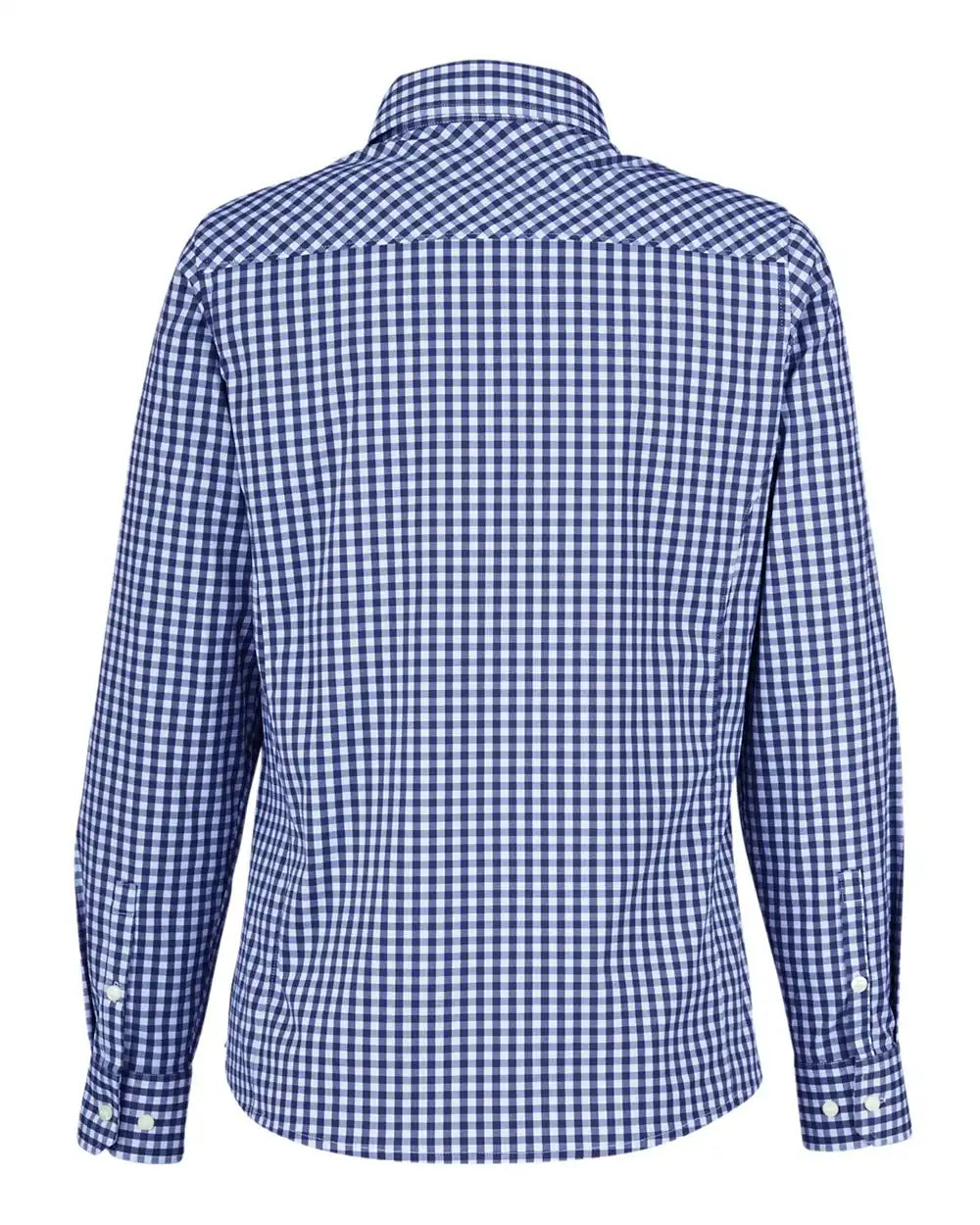 Devon & Jones Dg536w Women’s Crownlux Performance® Gingham Dress Shirt - Navy White - Navy/ / Xs
