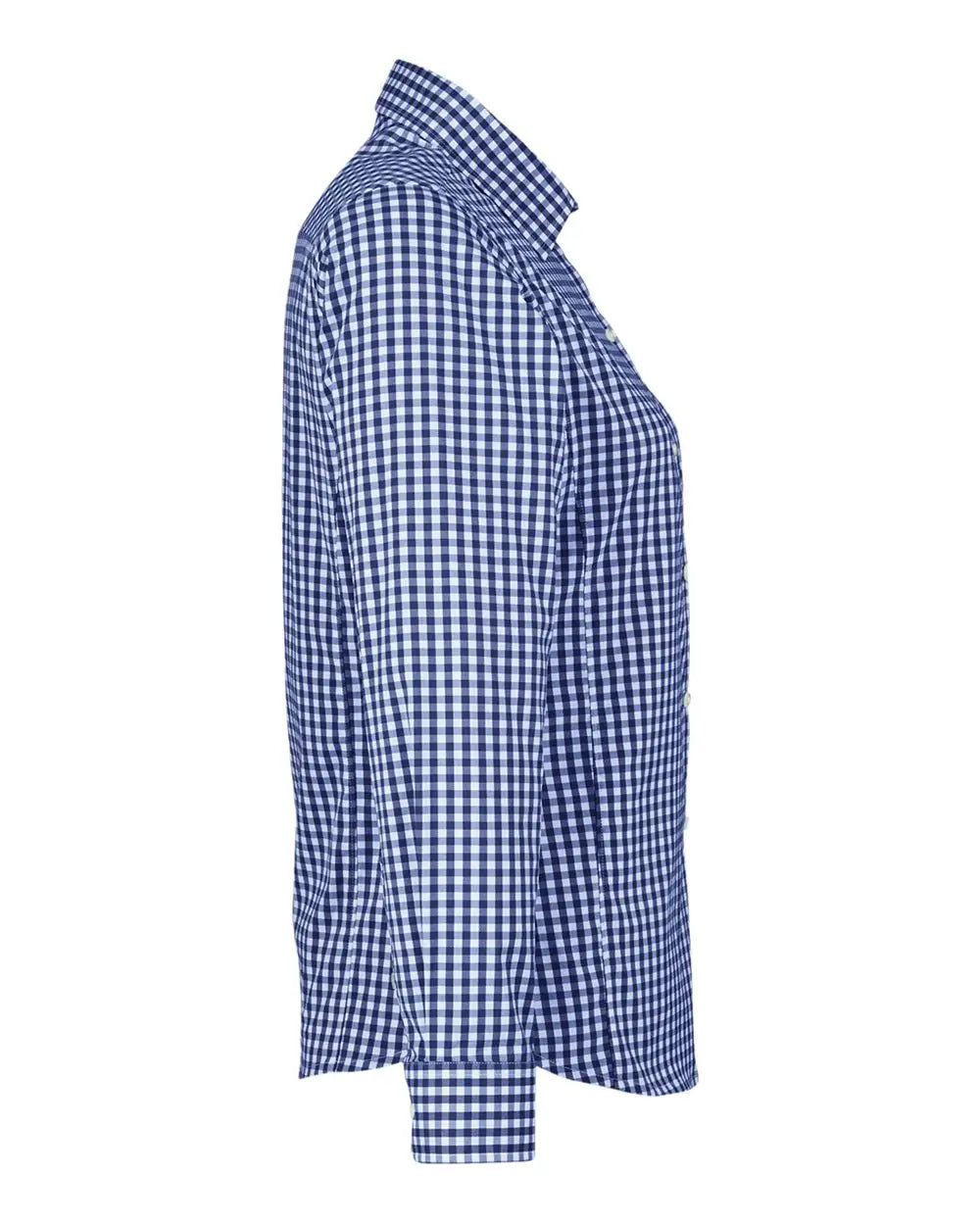 Devon & Jones Dg536w Women’s Crownlux Performanceâ Gingham Dress Shirt - Navy White
