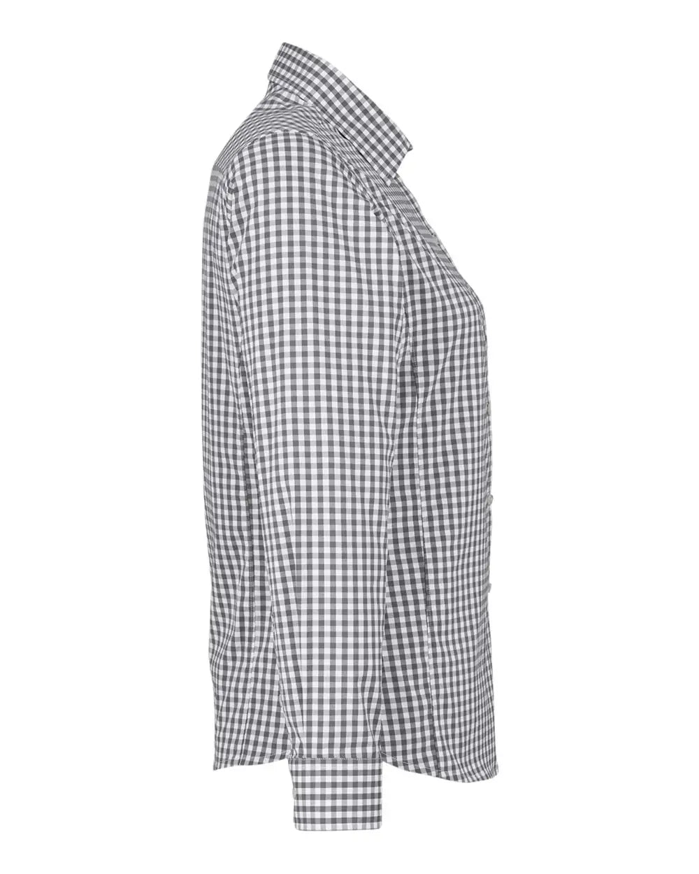 Devon & Jones Dg536w Women’s Crownlux Performanceâ Gingham Dress Shirt - Graphite White