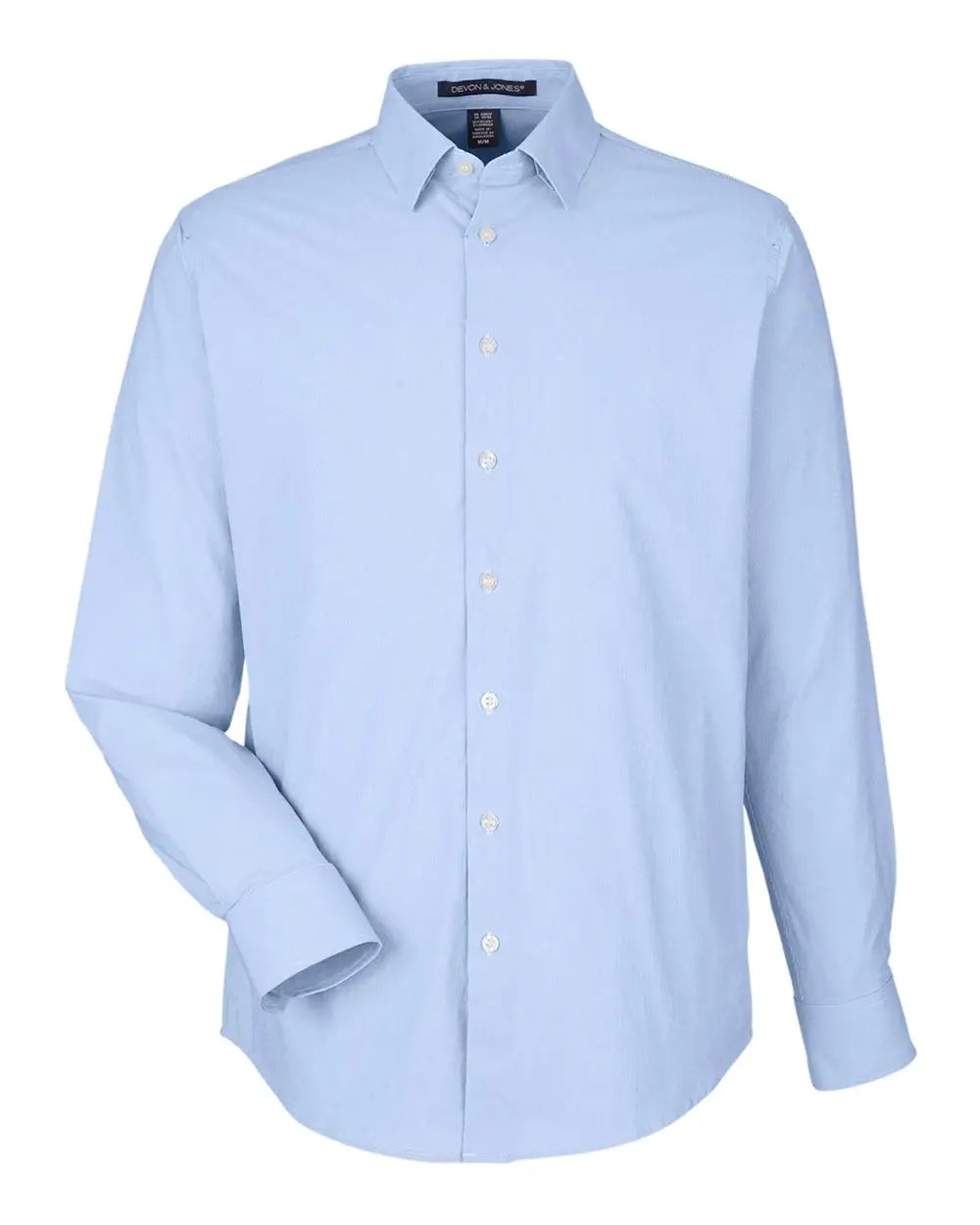 Devon & Jones Dg537 Men’s Crownlux Performanceâ Microstripe Dress Shirt - French Blue White