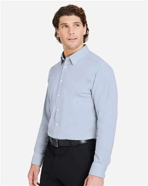 Devon & Jones Dg537 Men’s Crownlux Performanceâ Microstripe Dress Shirt - Navy White