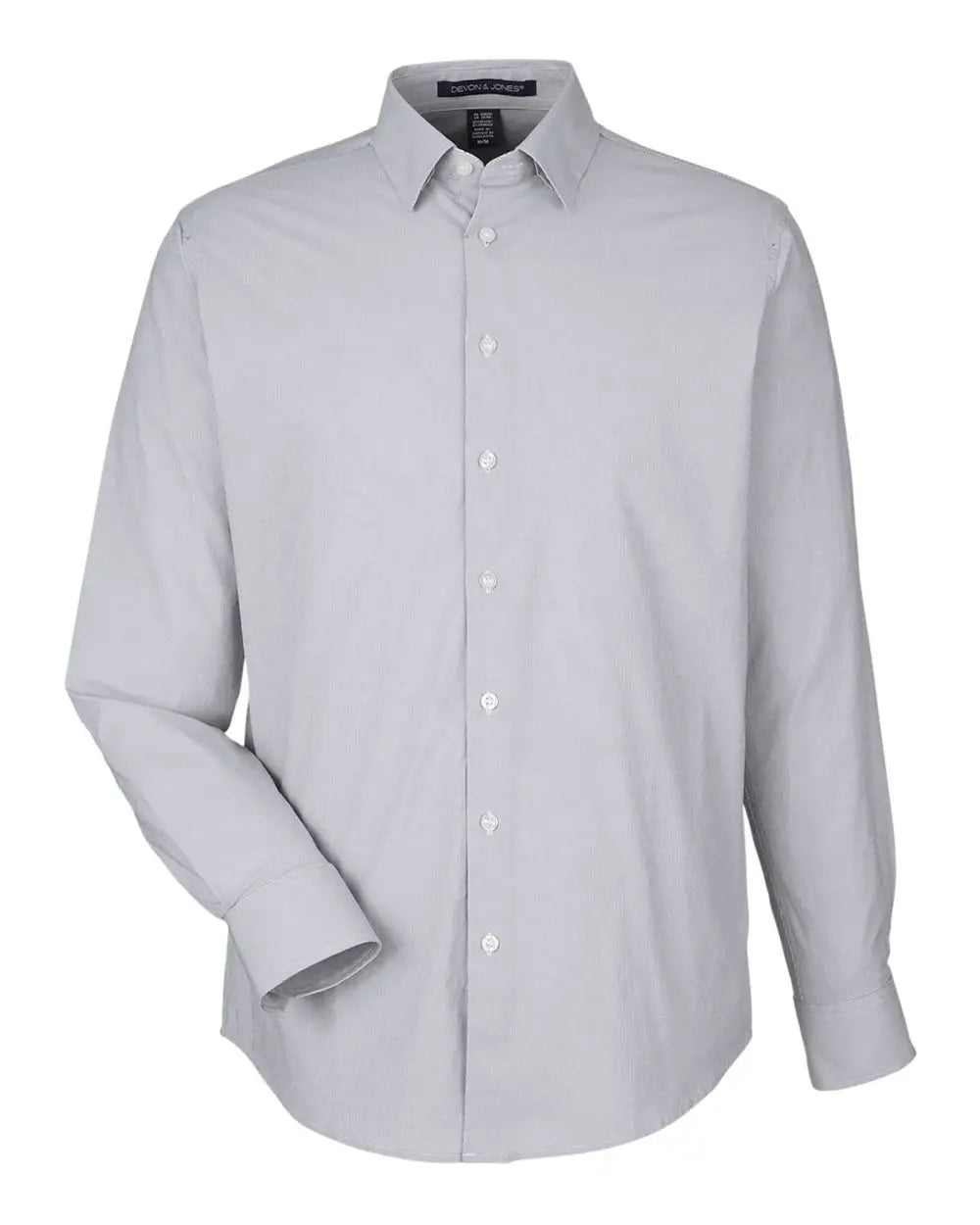 Devon & Jones Dg537 Men’s Crownlux Performanceâ Microstripe Dress Shirt - Graphite White