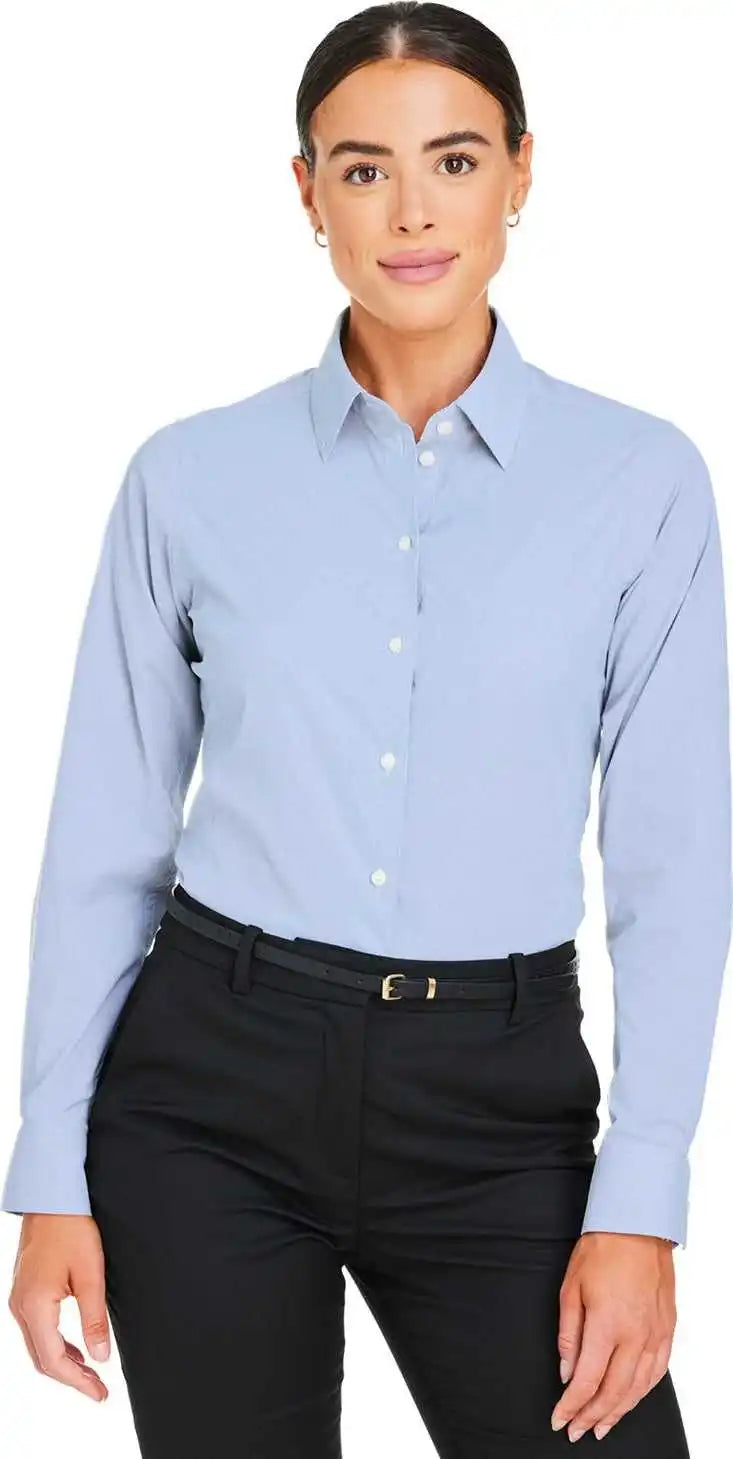 Devon & Jones Dg537w Crownlux Performance Ladies’ Microstripe Shirt - French Blue
