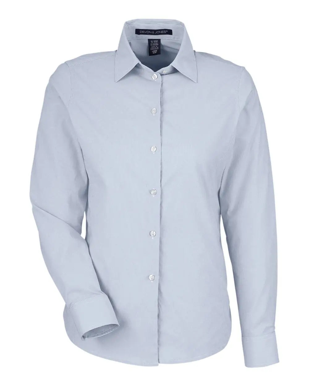 Devon & Jones Dg537w Women’s Crownlux Performanceâ Microstripe Dress Shirt - Navy White
