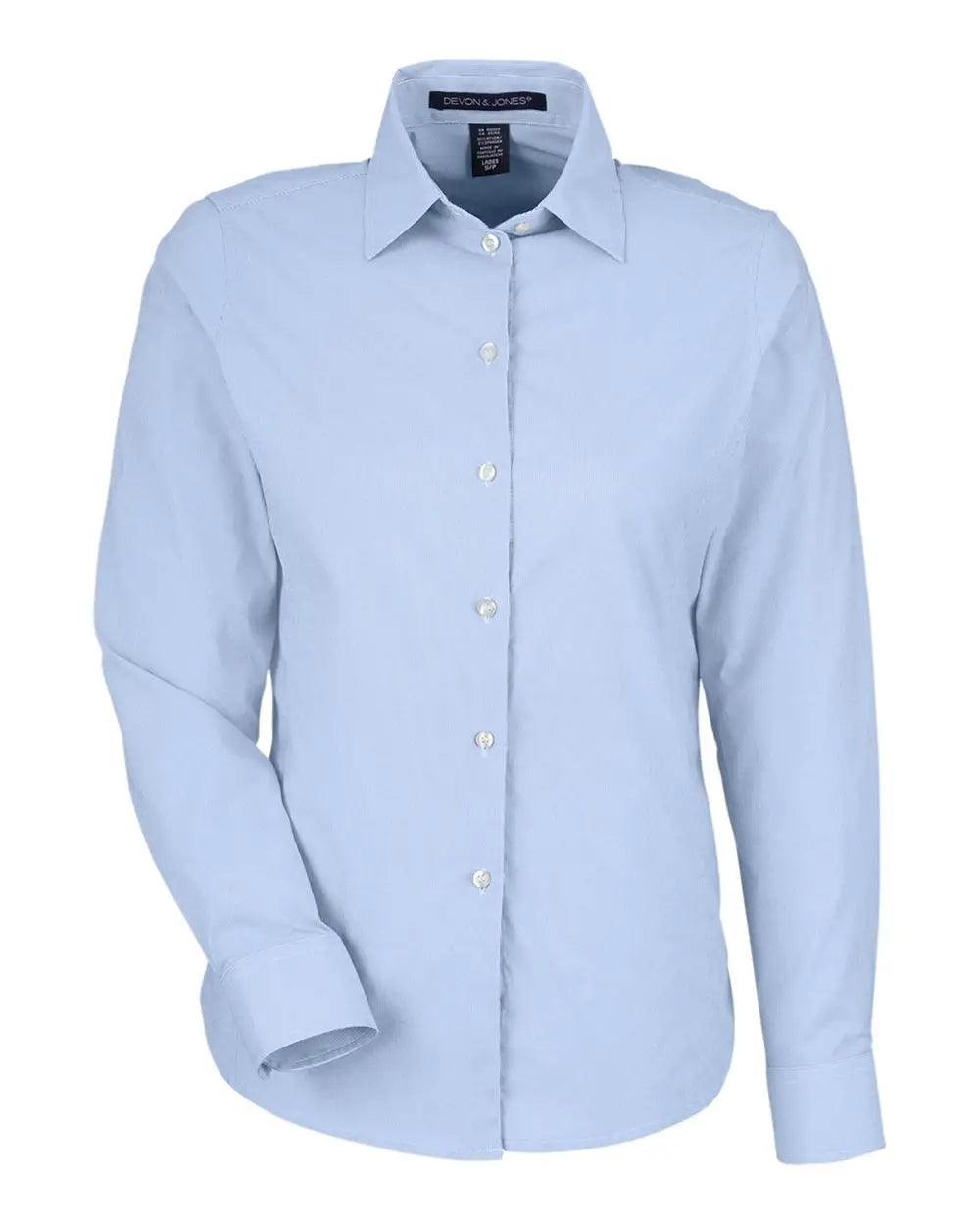 Devon & Jones Dg537w Women’s Crownlux Performanceâ Microstripe Dress Shirt - French Blue White