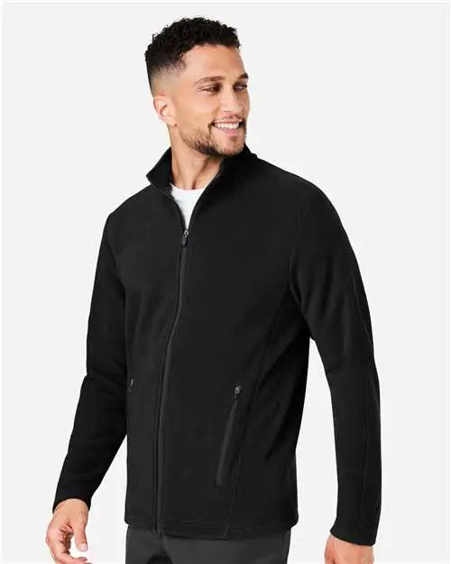 Devon & Jones Dg730 Men's Crownlux PerformanceÂ® Fleece Full-zip Jacket - Black