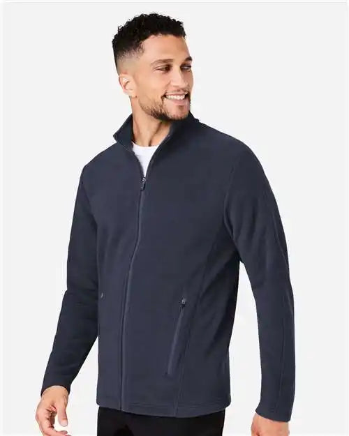 Devon &amp; Jones Dg730 Men’s Crownlux Performance® Fleece Full-zip Jacket - Navy