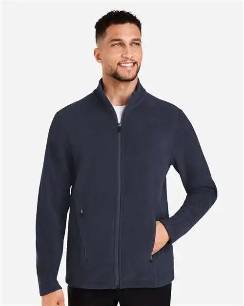 Devon &amp; Jones Dg730 Men’s Crownlux Performance® Fleece Full-zip Jacket - Navy
