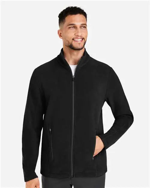 Devon & Jones Dg730 Men's Crownlux PerformanceÂ® Fleece Full-zip Jacket - Black