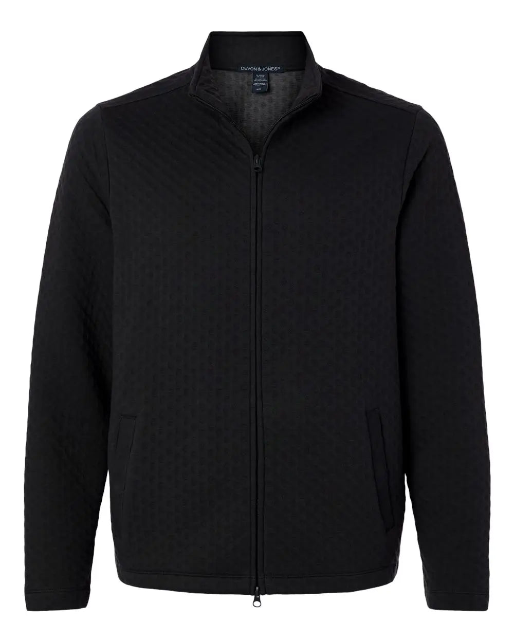 Devon & Jones Dg740 Men’s Berkley Textured Full-zip Jacket - Black