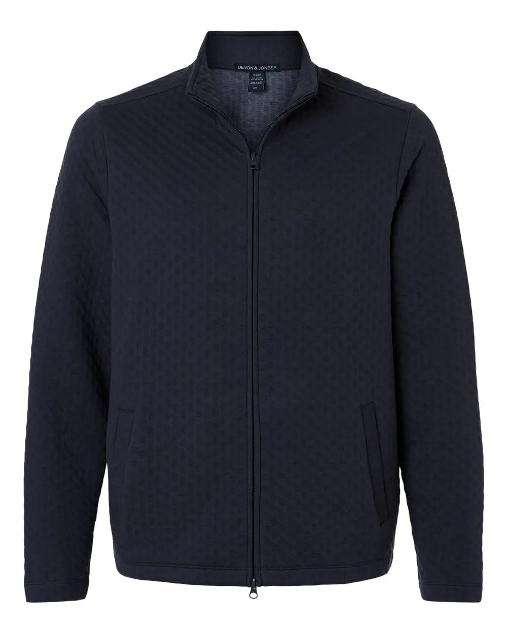 Devon & Jones Dg740 Men’s Berkley Textured Full-zip Jacket - Navy