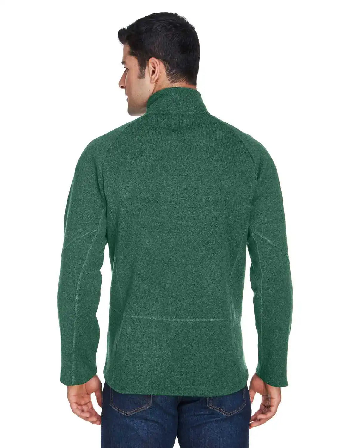 Devon &amp; Jones Dg792 Adult Bristol Sweater Fleece Quarter-zip - Forest Heather