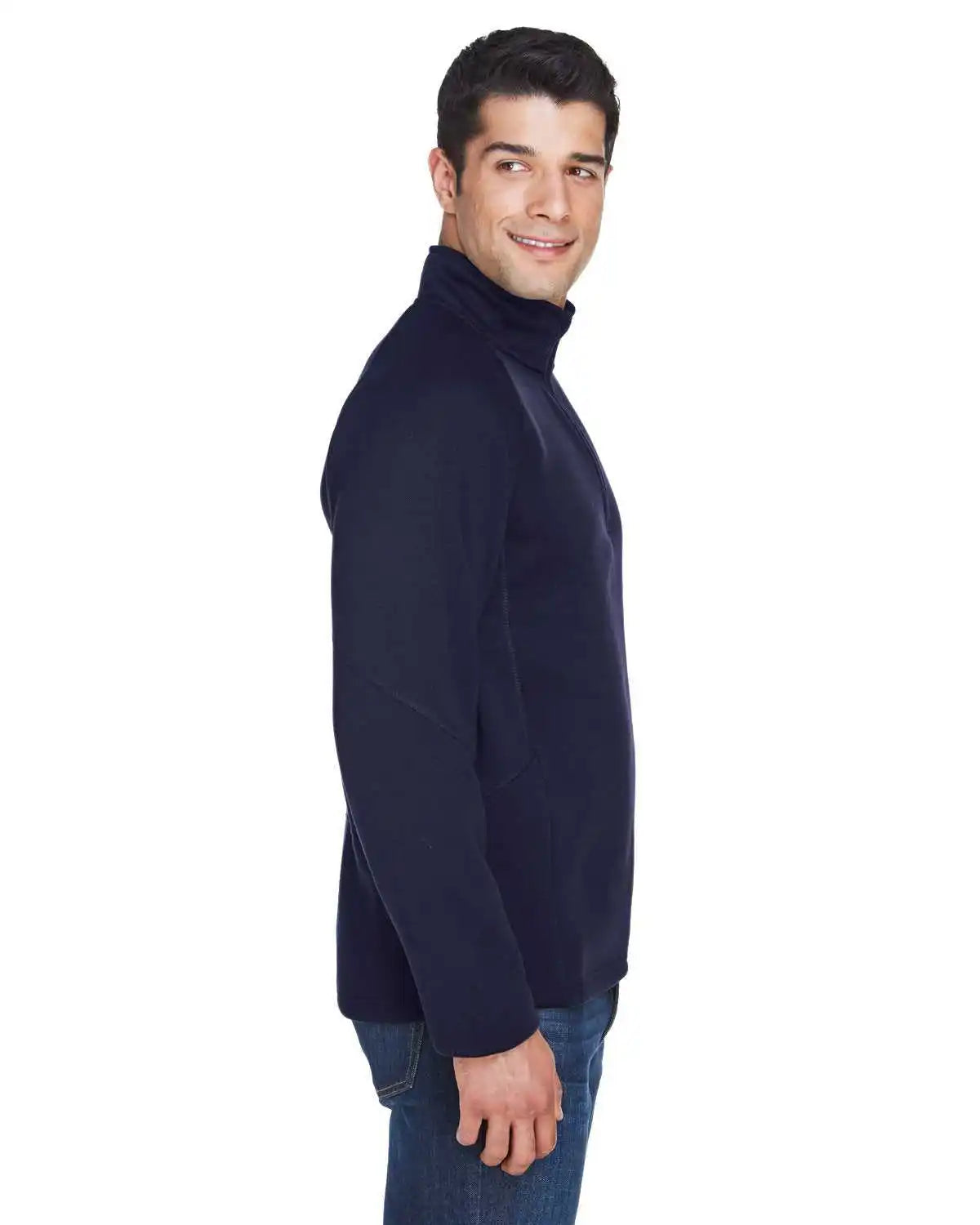 Devon & Jones Dg792 Adult Bristol Sweater Fleece Quarter-zip - Navy