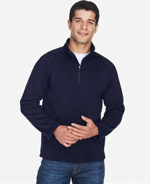 Devon & Jones Dg792 Unisex Bristol Sweater Fleece Quarter-zip Pullover - Navy