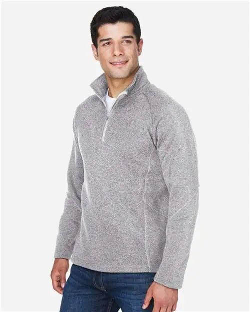 Devon & Jones Dg792 Unisex Bristol Sweater Fleece Quarter-zip Pullover - Grey Heather