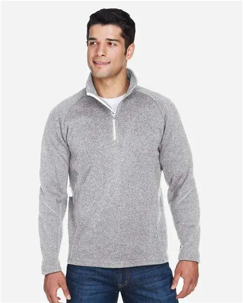 Devon & Jones Dg792 Unisex Bristol Sweater Fleece Quarter-zip Pullover - Grey Heather