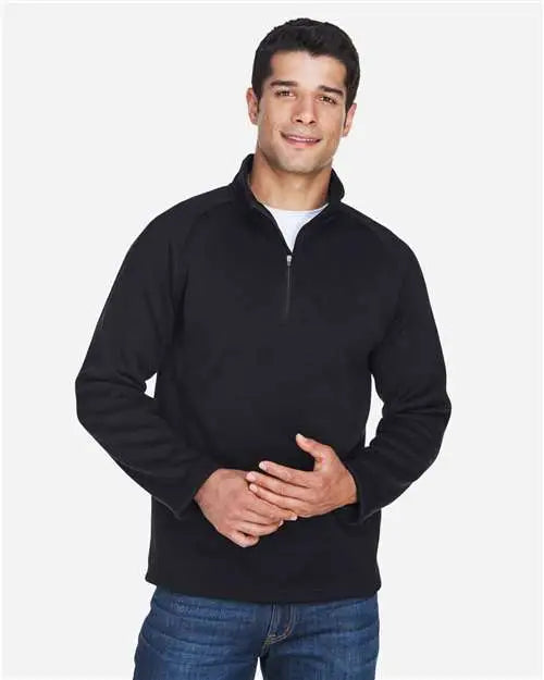 Devon & Jones Dg792 Unisex Bristol Sweater Fleece Quarter-zip Pullover - Black