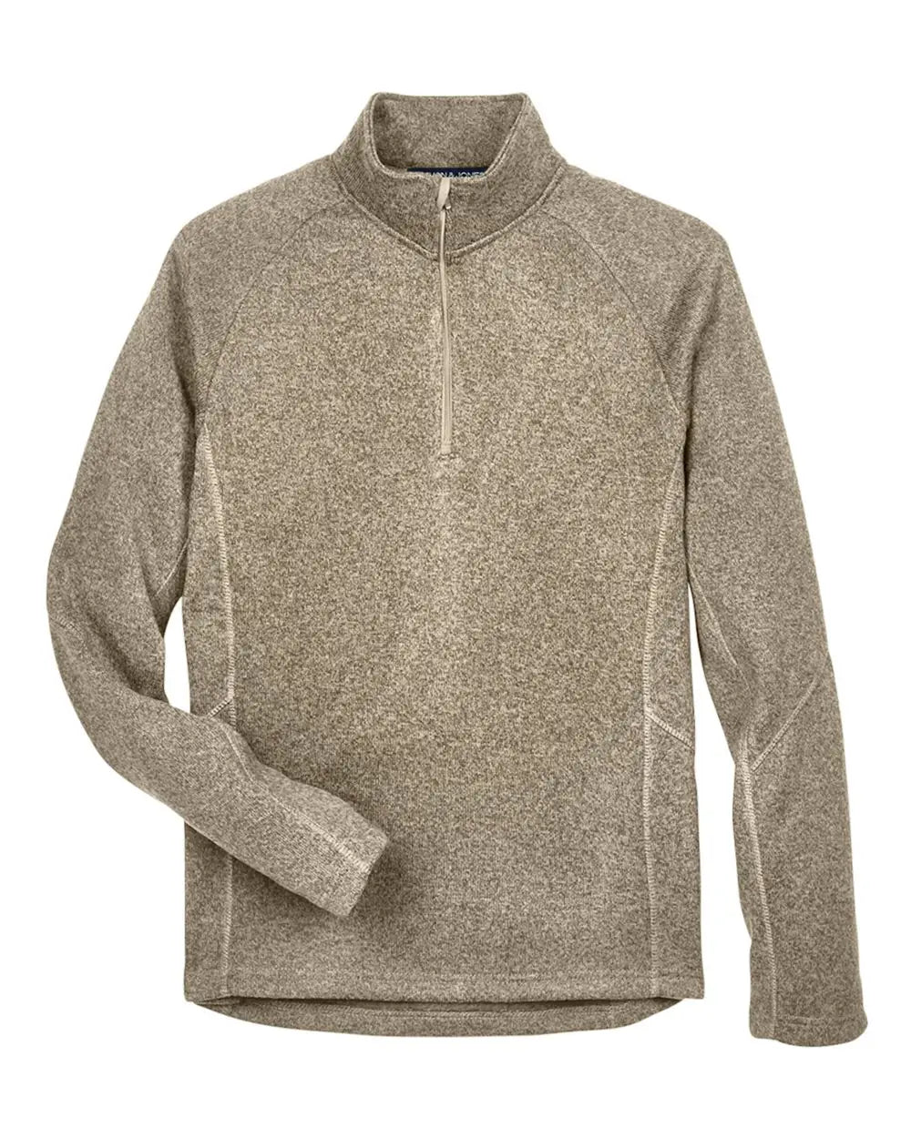Devon & Jones Dg792 Unisex Bristol Sweater Fleece Quarter-zip Pullover - Khaki Heather
