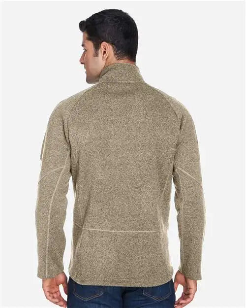Devon & Jones Dg792 Unisex Bristol Sweater Fleece Quarter-zip Pullover - Khaki Heather