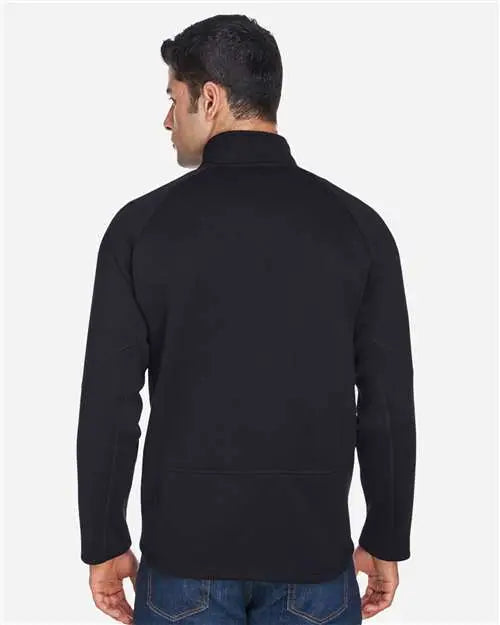 Devon & Jones Dg792 Unisex Bristol Sweater Fleece Quarter-zip Pullover - Black