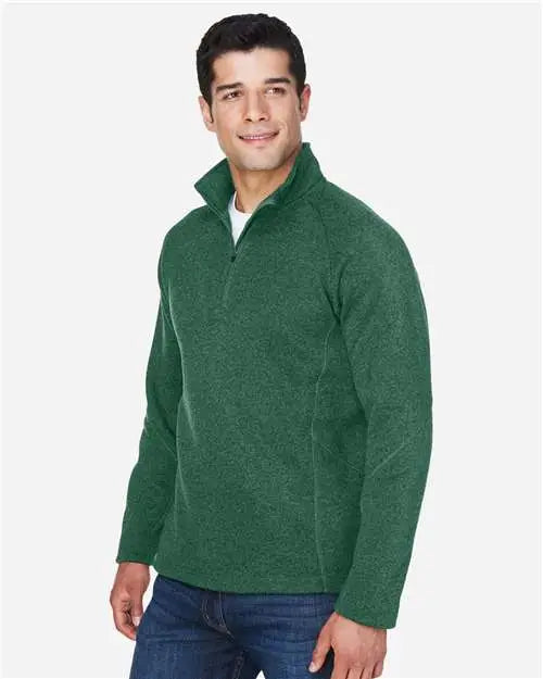 Devon & Jones Dg792 Unisex Bristol Sweater Fleece Quarter-zip Pullover - Forest Heather