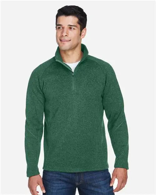 Devon & Jones Dg792 Unisex Bristol Sweater Fleece Quarter-zip Pullover - Forest Heather