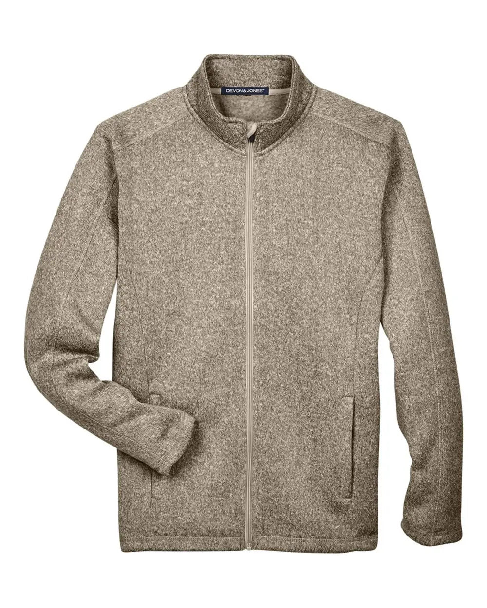 Devon & Jones Dg793 Men's Bristol Full-zip Sweater Fleece Jacket - Khaki Heather - s
