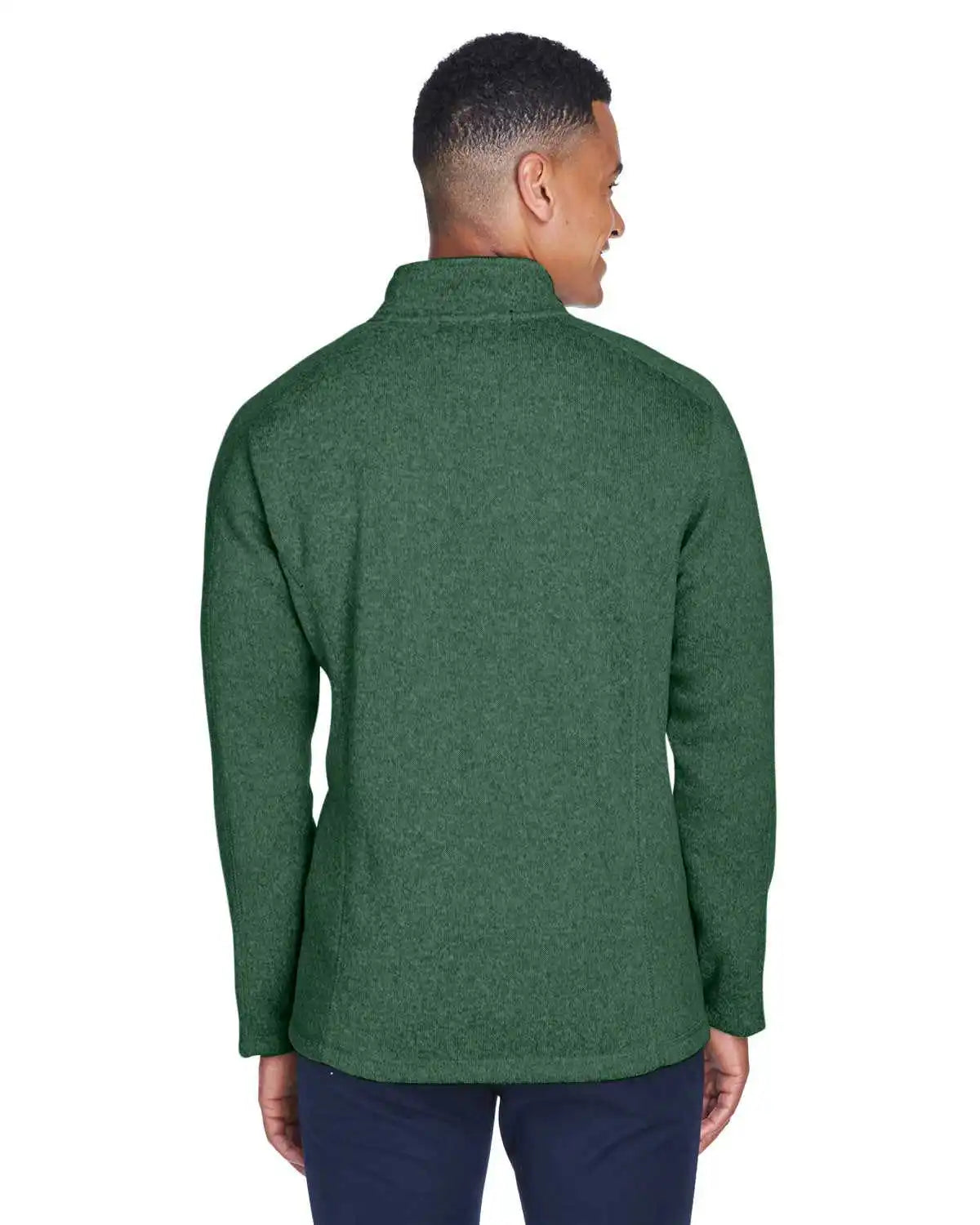 Devon &amp; Jones Dg793 Men’s Bristol Full-zip Sweater Fleece Jacket - Forest Heather