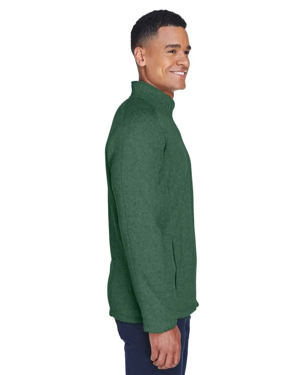 Devon & Jones Dg793 Men’s Bristol Full-zip Sweater Fleece Jacket - Forest Heather